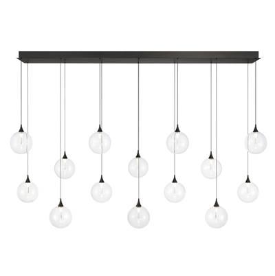 Iissa, Chandelier, 14-Light, 72'', Matte Black, Clear Glass by Eurofase