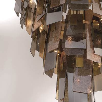 Eurofase Cocolina, Chandelier, 39-Light, 71'', Brushed Brass, Mixed Glass