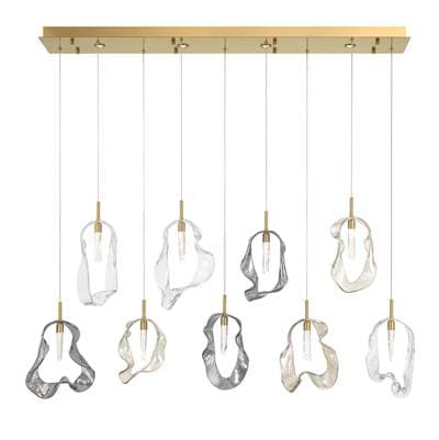 Eurofase Norah, Chandelier, 9-Light, 51'', Gold, Mixed Glass
