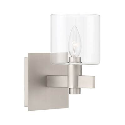 Eurofase Decato, Wall Sconce, 9'', Satin Nickel, Clear Glass
