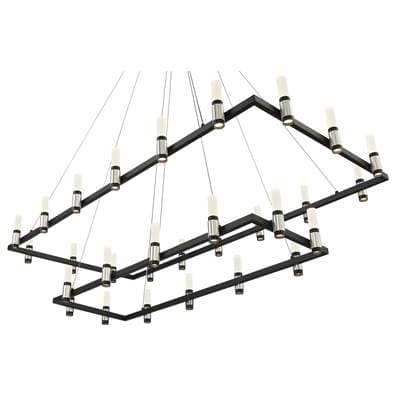 Eurofase Altamont, Chandelier, 18-Light, 52'', Satin Nickel-black Mix, White Acrylic - Satin...