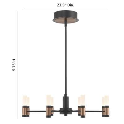 Eurofase Albany, Chandelier, 8-Light, 24'', Brass-black Mix, White Acrylic - Brass Black Mix by Eurofase