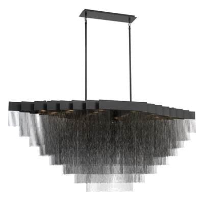 Eurofase Bloomfield, Chandelier, 28-Light, 73'', Matte Black, Black Aluminum by Eurofase
