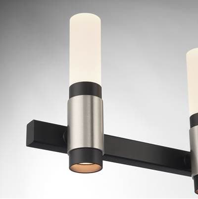 Eurofase Albany, Vanity, 5Lt, 20'', Silver-black Mix, White Acrylic - Silver Black Mix by Eurofase