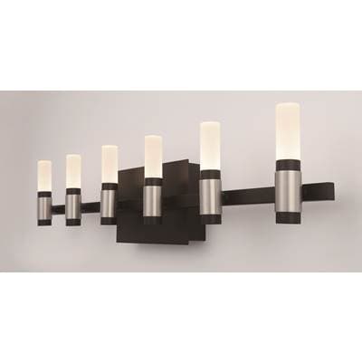 Eurofase Albany, Vanity, 6Lt, 27'', Silver-black Mix, White Acrylic - Silver Black Mix by Eurofase