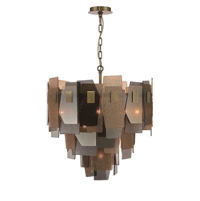 Eurofase Cocolina, Chandelier, 10-Light, 26'', Brushed Brass, Mixed Glass