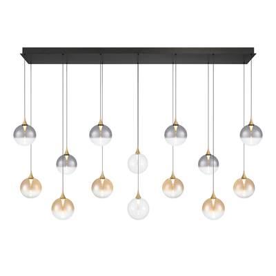 Iissa, Chandelier, 14-Light, 72'', Gold, Mixed Glass