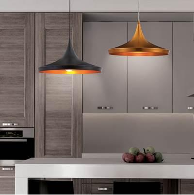 Ramos, Pendant, 14'', Matte Black, Gold-Black Mix Steel by Eurofase