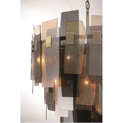 Eurofase Cocolina, Chandelier, 19-Light, 42'', Brushed Brass, Mixed Glass by Eurofase