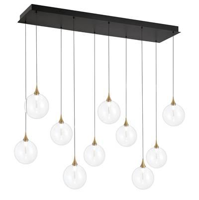 Iissa, Chandelier, 10-Light, 47'', Gold, Clear Glass