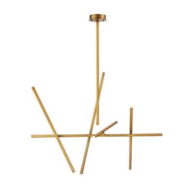 Eurofase Crossroads, Chandelier 10-Light, 47'' - Brushed Brass by Eurofase