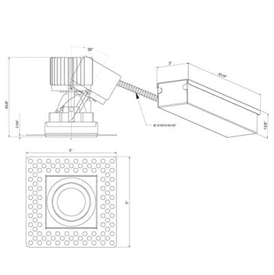 Eurofase Amigo 15W 1 Light Square Trimless Gimbal 3000K - White