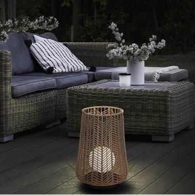Elice, Outdoor, 22'', Matte Black, Brown Rope by Eurofase