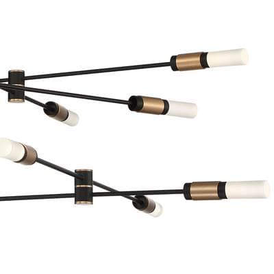 Eurofase Albany, Chandelier, 12-Light, 41'', Brass-black Mix, White Acrylic - Brass Black Mix by Eurofase