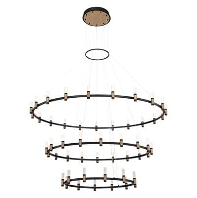 Eurofase Albany, Chandelier, 51-Light, 60'', Brass-black Mix, White Acrylic - Brass Black Mix by Eurofase