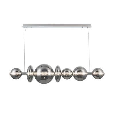 Atomo, Chandelier, 7-Light, 56'', Chrome, Smoked Glass