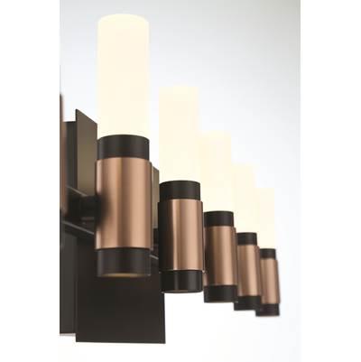 Albany, Vanity, 6Lt, 32'', Brass-Black Mix, White Acrylic by Eurofase