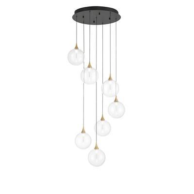 Iissa, Chandelier, 7-Light, 21'', Gold, Clear Glass by Eurofase
