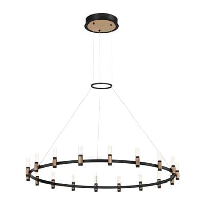 Eurofase Albany, Chandelier, 18-Light, 45'', Brass-black Mix, White Acrylic - Brass Black Mix by Eurofase