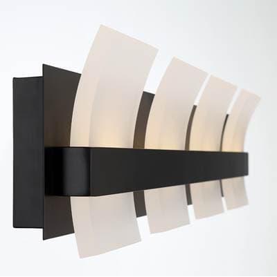 Eurofase Cambridge, Vanity, 4Lt, 29'', Matte Black, White Acrylic by Eurofase