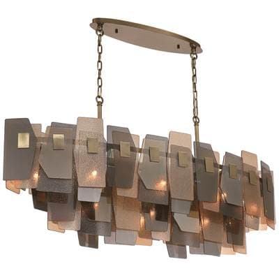 Eurofase Cocolina, Chandelier, 11-Light, 48'', Brushed Brass, Mixed Glass by Eurofase