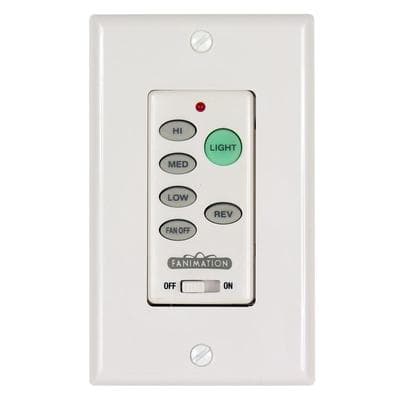 Fanimation Wall Control Reversing - Fan Speed and Light - White