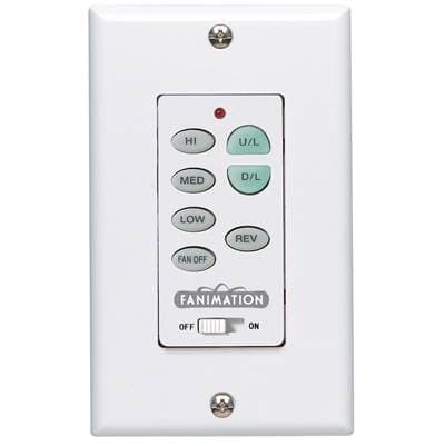 Fanimation Wall Control Reversing - Fan Speed and Light - White