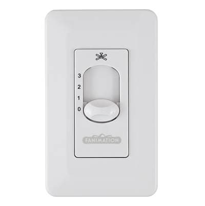 Fanimation Three Speed Wall Control Non-reversing - Fan Speed Only - White