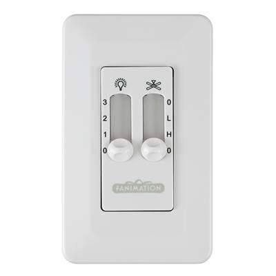 Fanimation Wall Control Non-reversing - Fan Speed and Light - WH - White