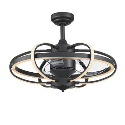 Fanimation Obvi 22 Inch Indoor Ceiling Fan with Clear Blades and LED Light Kit - Black