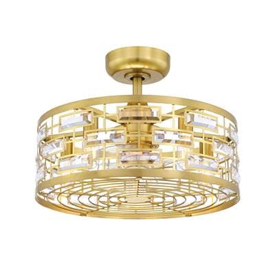 Fanimation Klout - 22 Inch - BS with CL Blades and LED LK - Brushed Satin Brass