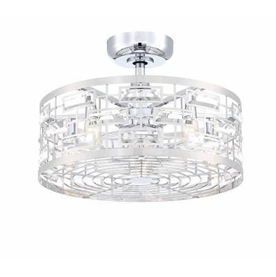 Fanimation Klout - 22 Inch - CH with CL Blades and LED LK - Chrome