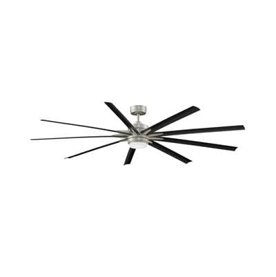 Fanimation Odyn - 84 Inch - Brushed Nickel with Black Blades and LED Light Kit