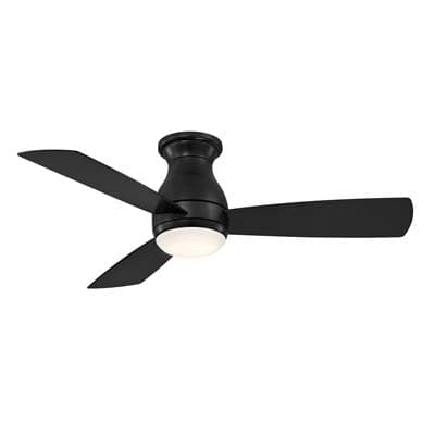 Fanimation Hugh - 44 Inch - Black with Black Blades and LED Light Kit by Fanimation