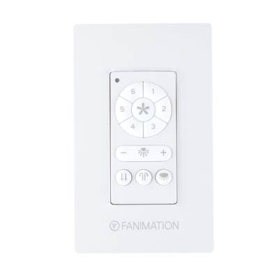 Fanimation DC Motor Wall Control - 6 Fan Speeds - Down Light - White