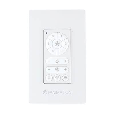 Fanimation DC Motor Wall Control - 6 Fan Speeds - Up/down Light - White