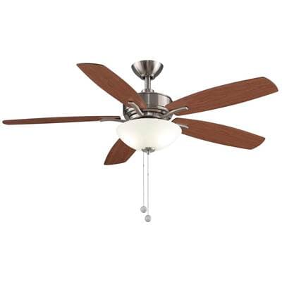 Fanimation Aire Deluxe - 52 Inch - Brushed Nickel with Cherry/dark Walnut Blades and LED Bowl...