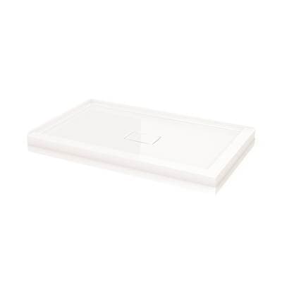 Fleurco Flanged BASE W/drain Cover 2-FLANGE/4836/WHITE/LEFT - White