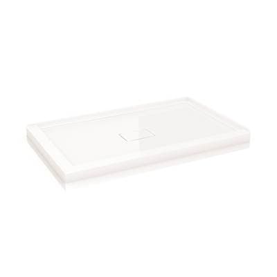 Fleurco Flanged BASE W/drain Cover 2-FLANGE/4836/WHITE/RIGHT - White