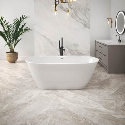 Fleurco ARIA Stone Calla TUB, 62 X 29, Matte White EXT & Gloss INT by Fleurco