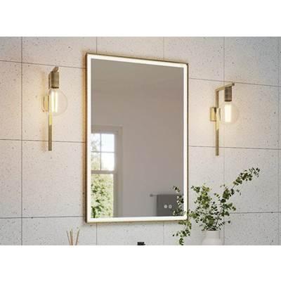 ARTUS FRAMED MIRROR 21'' W x 36'' H +DEFOG +LIGHT, CHROME by Fleurco