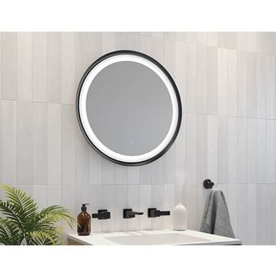 Fleurco Solis Mirror 24'' Round Black / WITH Defogger & Dimmer