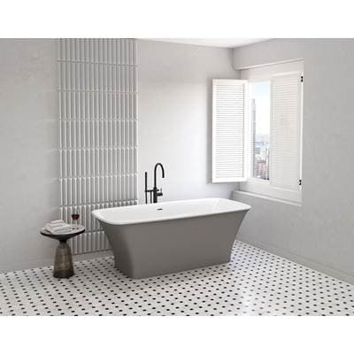 Fleurco ARIA Stone LYS TUB, 6631, White Gloss Int/grey MAT EXT