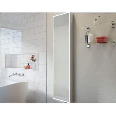 Fleurco LUNA HALO Lighted Medicine Cabinet/single/flat/15''x60'' - Sandblasted