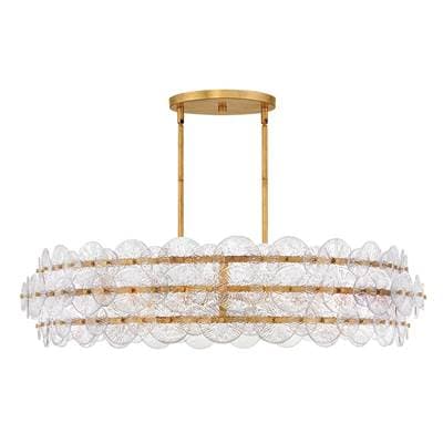Fredrick Ramond Large Drum Chandelier - Distressed Brass by Fredrick Ramond