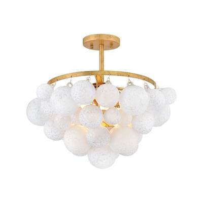 Fredrick Ramond Medium Semi-flush Mount - Distressed Brass by Fredrick Ramond