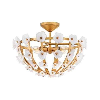 Fredrick Ramond Medium Semi-flush Mount - Distressed Brass