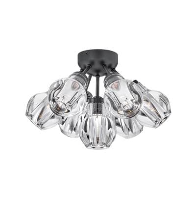 Fredrick Ramond Medium Semi-flush Mount - Black White by Fredrick Ramond