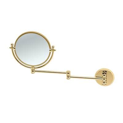 Gatco Swing Arm Wall Mirror, 7.5'' Dia. - Polished Brass