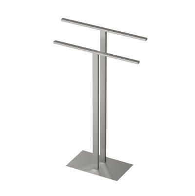 Modern Floor Towel Stand, Satin Nickel